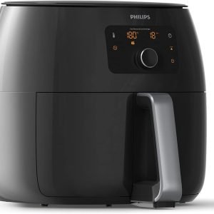 ราคาพิเศษจำนวนจำกัด ฿4166：Philips Premium Airfryer XXL, เทคโนโลยีลดไขมัน, ความจุ 3 ปอนด์ / 7 ควอร์ต, เทคโนโลยี Rapid Air, หน้าจอดิจิทัล, โหมดอุ่นอาหาร, โปรแกรมปรุงอาหารอัตโนมัติ 5 แบบ, เชื่อมต่อแอป HomeID, ขนาดเหมาะสำหรับครอบครัว, สีดำ (รุ่น HD9650/96)
