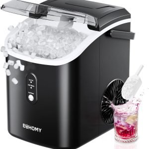 สำหรับผู้ใช้ใหม่เท่านั้น [เพียง ฿39]：เครื่องทำน้ำแข็งเกล็ด EUHOMY แบบตั้งโต๊ะพร้อมที่จับ ทำงานภายใน 6 นาที ผลิตน้ำแข็งได้ 34 ปอนด์ต่อวัน ฝาครอบถอดได้ ทำความสะอาดอัตโนมัติ พกพาสะดวก มาพร้อมตะกร้าและที่ตักน้ำแข็ง เหมาะสำหรับใช้ในบ้าน/งานปาร์ตี้/รถบ้าน/แคมป์ปิ้ง
